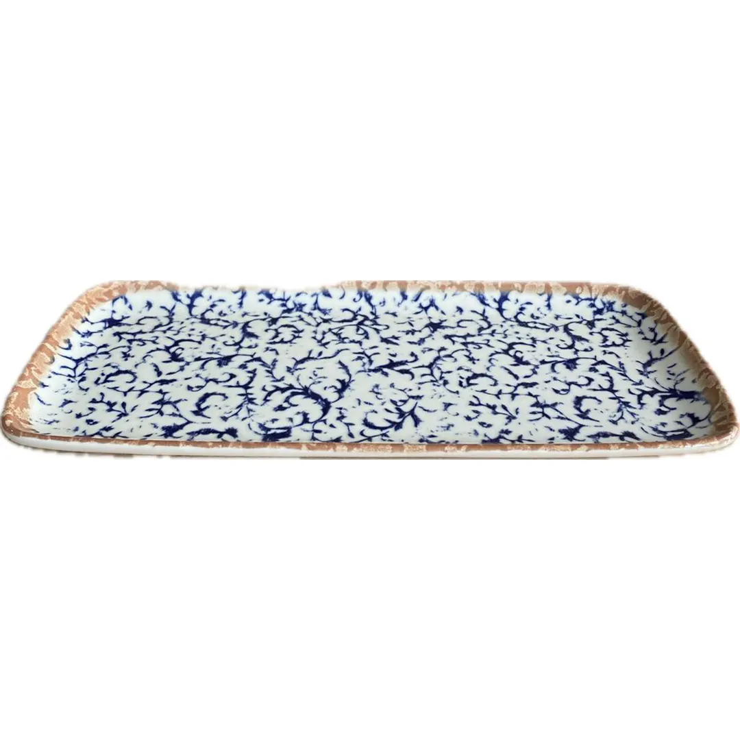 ID Fine 5316010 Rectangular Fine China Platter 6.429" W x 13.5" D x 1" H Venecia Finish Safe