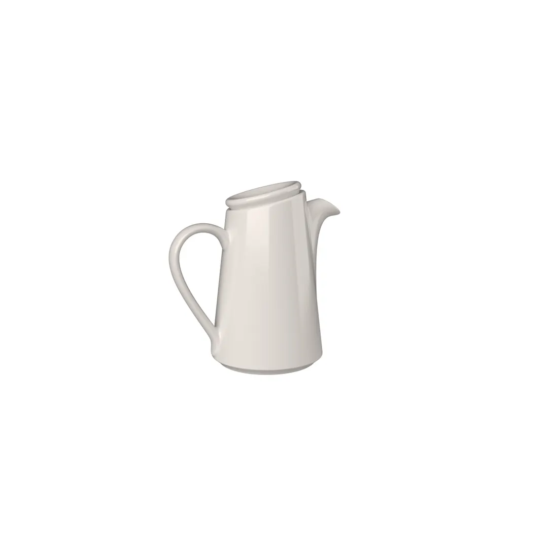 ID Fine 5316161 Creamer Pitcher, 20-Ounce Fine China, 2.88"W x 6.56"H, Dishwasher Safe, Bevel Finish