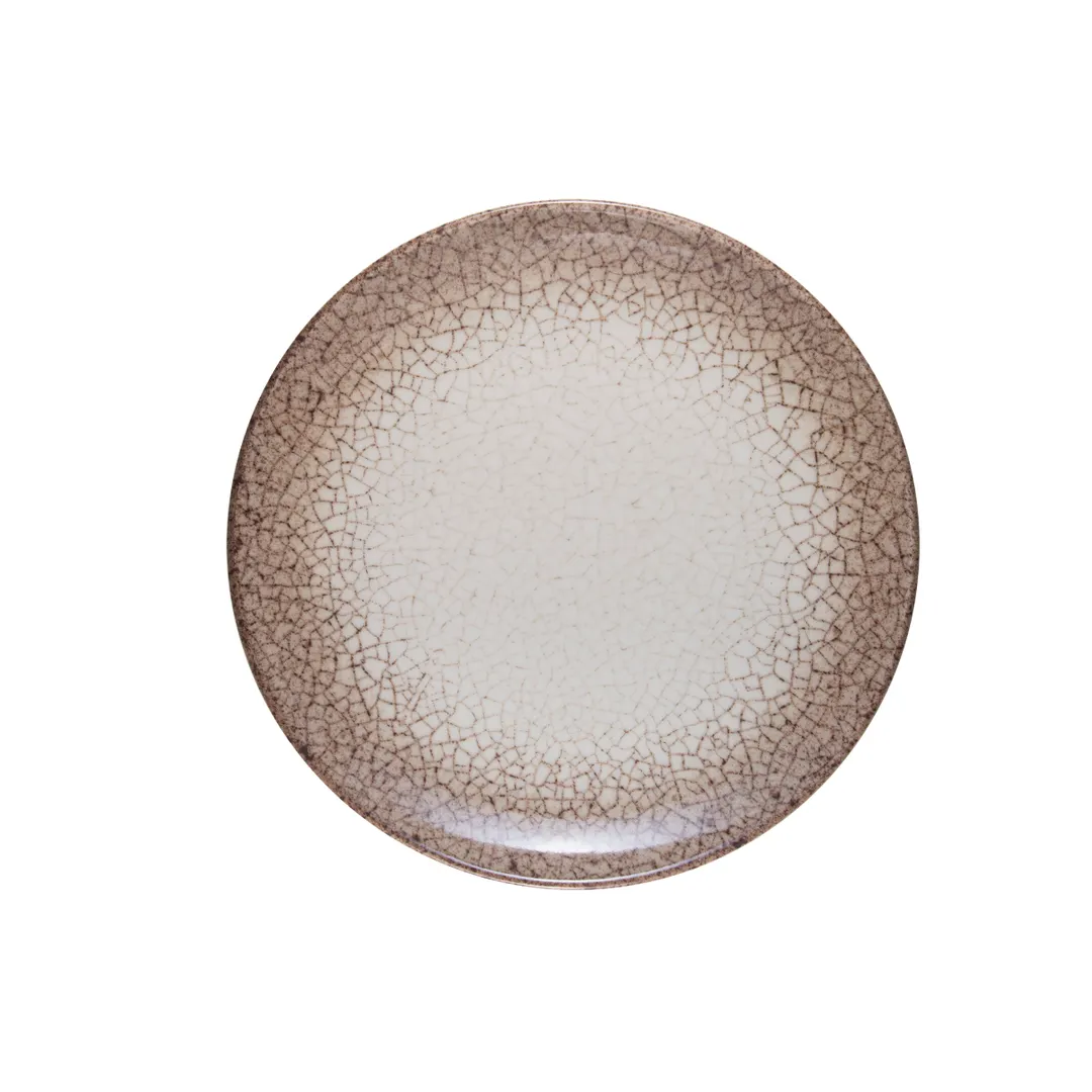 ID Fine 5316177 Coupe Rim China Plate, 11.67" Diameter, Brulee Deserto Finish, Dishwasher Safe