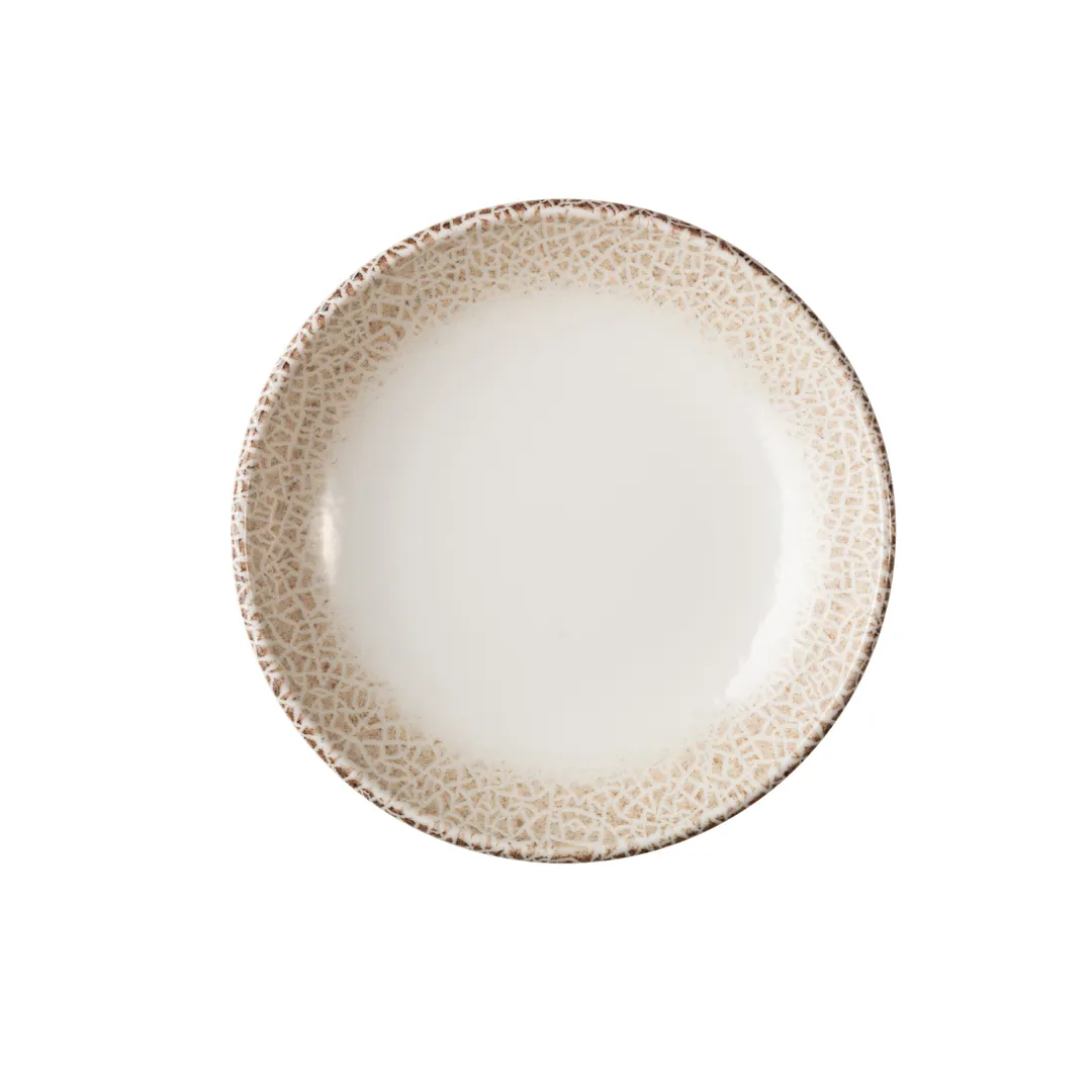 ID Fine 5316178 - Brulee Deserto Fine China Round Plate, 26 oz, 8.8" x 8.8" x 1.67" Dishwasher Safe