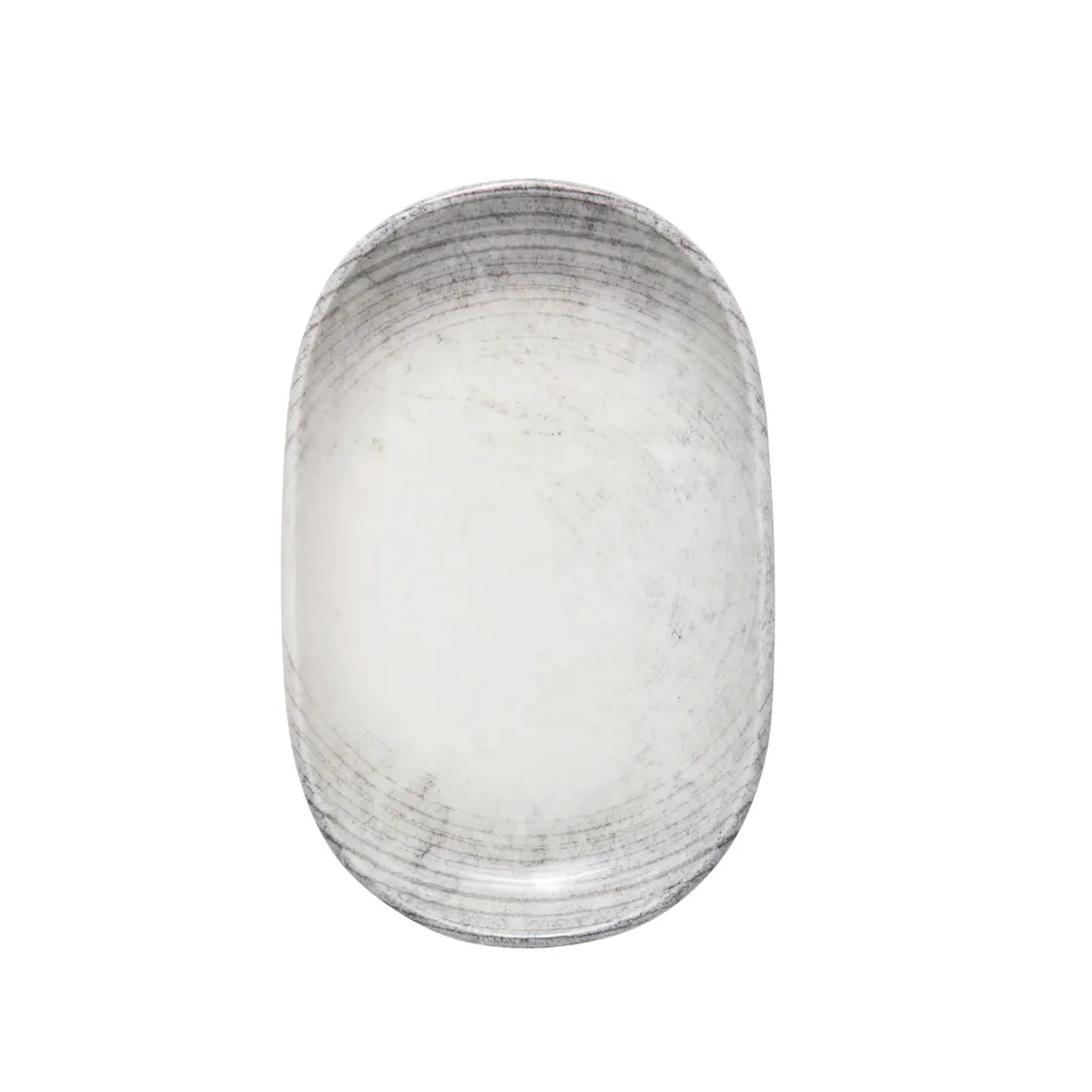 ID Fine 5316196 Oval China Platter, 8" W x 13" D x 1.17" H, Fume Finish, Dishwasher Safe - 1/Each