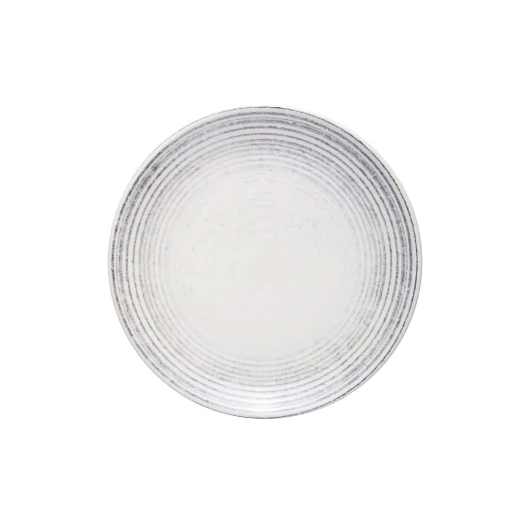 ID Fine 5316273 China Plate - 9.83" Round Coupe Rim, Smoke Marmol Fine China, Dishwasher Safe