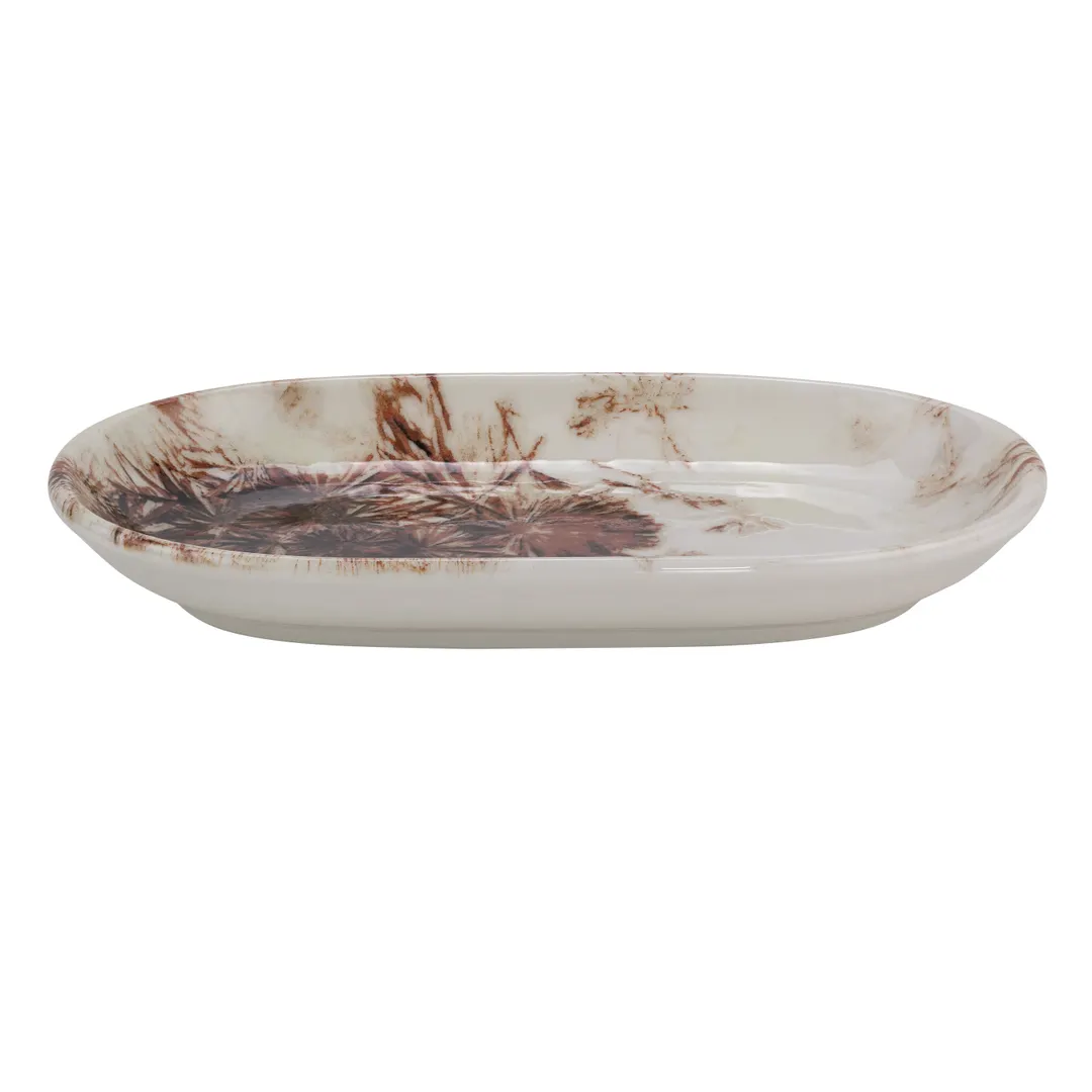 ID Fine 5316283 - Oval China Platter 9.56" W x 14.57" D x 1.2" H Brulee Orion Finish