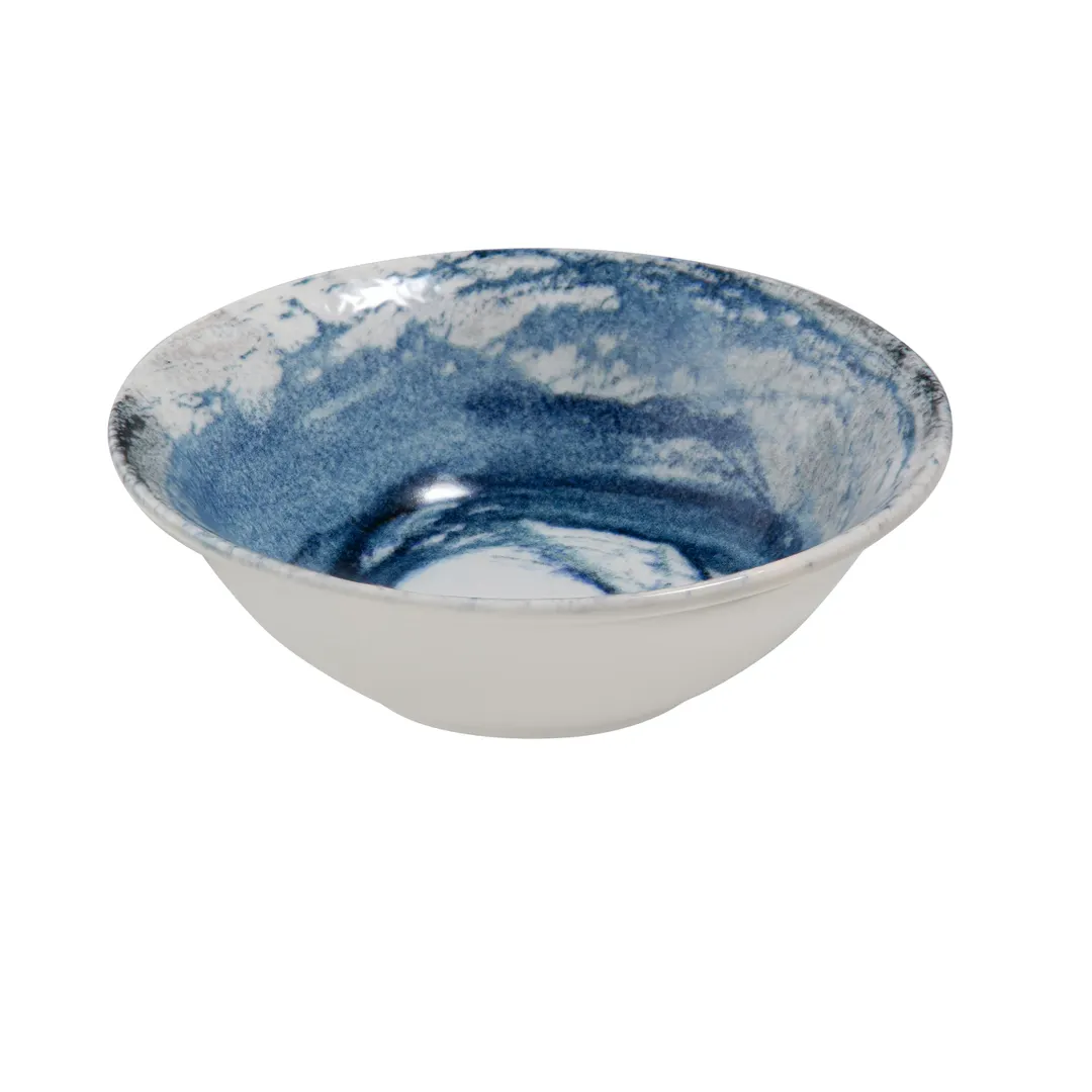 ID Fine 5316378 – 3oz Azure Watercolor China Bowl, 4" Diameter x 1.375" Height, Dishwasher Safe