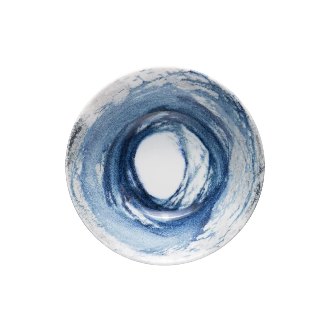 ID Fine 5316378 – 3oz Azure Watercolor China Bowl, 4" Diameter x 1.375" Height, Dishwasher Safe