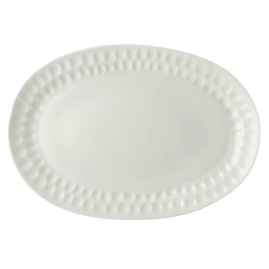 Mikasa 5316694 Oval China Platter, 9" x 13", Bone China, White, Vegan - MIK-5316694