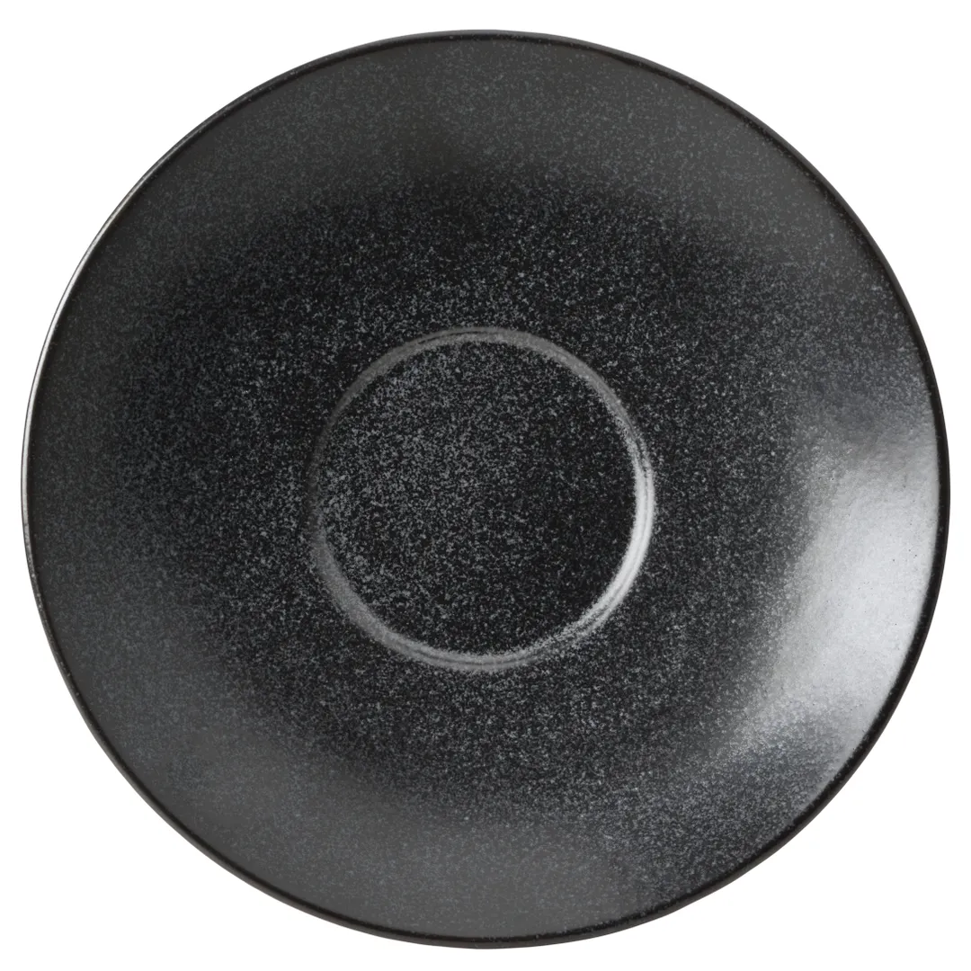 Mikasa 5317674 China Saucer, 6.4", Black Matte Porcelain, Dishwasher, Microwave And Oven Safe - Java