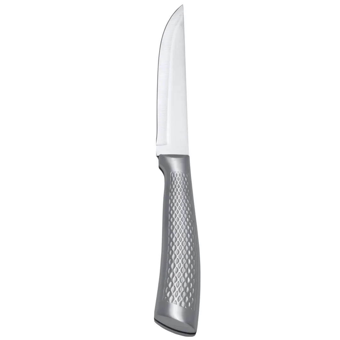 Mikasa 5318214 Steak Knife, 9.5", Textured Stainless Steel Handle, Fine Edge Blade - 1 Dozen