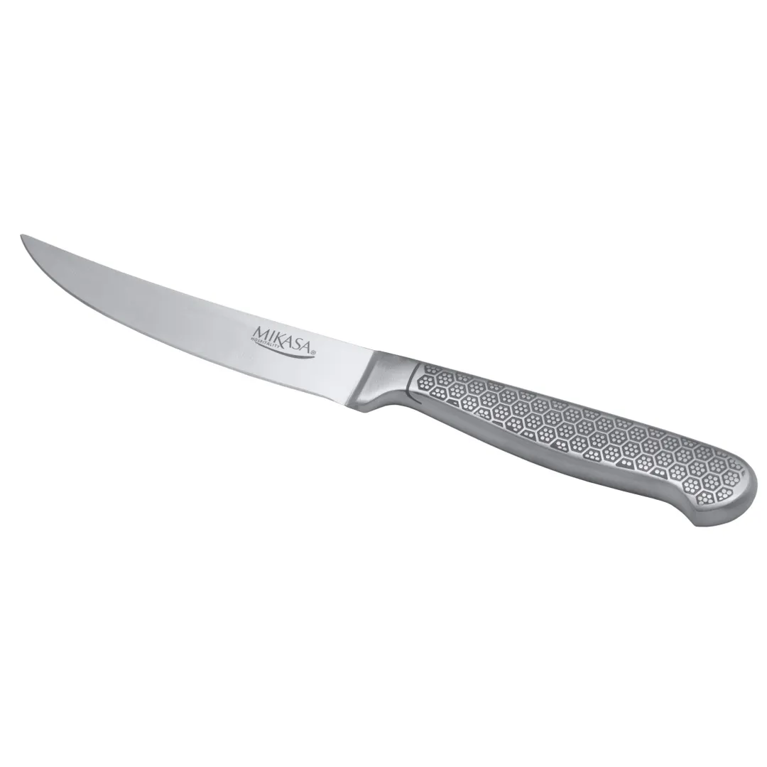 Mikasa 5318216 Steak Knife, 9", Textured Stainless Steel Handle, Fine Edge Blade - 1 Dozen