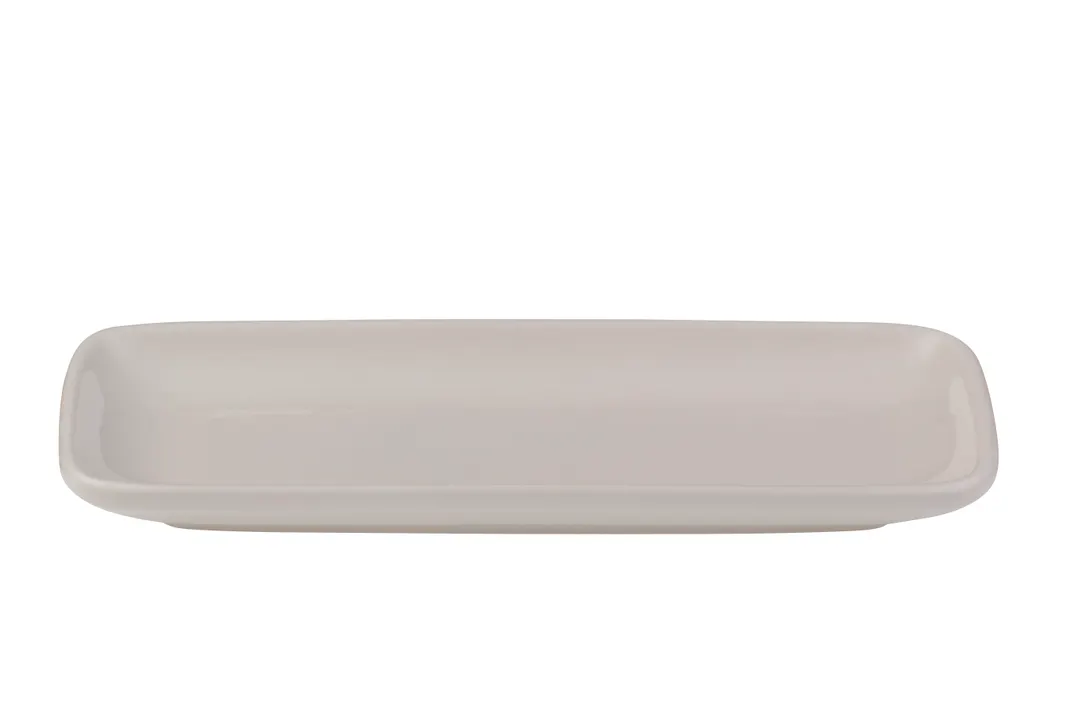 ID Fine 5320440 Rectangular White China Platter 4" x 8.4" x 0.75", Dishwasher Safe Quadro