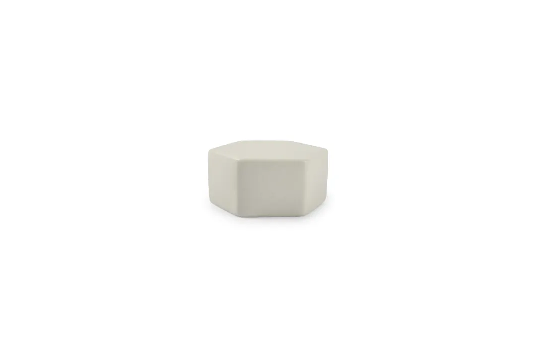Chic 5320792 Platform Plate Hexagonal White Porcelain 3.125" Diameter 1.57" Height Roche Finish