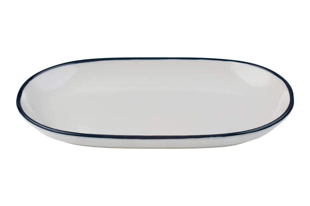 ID Fine 5321442 Oval China Platter, 11.2" W x 7.2" D x 1.17" H, Modest Navy, Dishwasher Safe