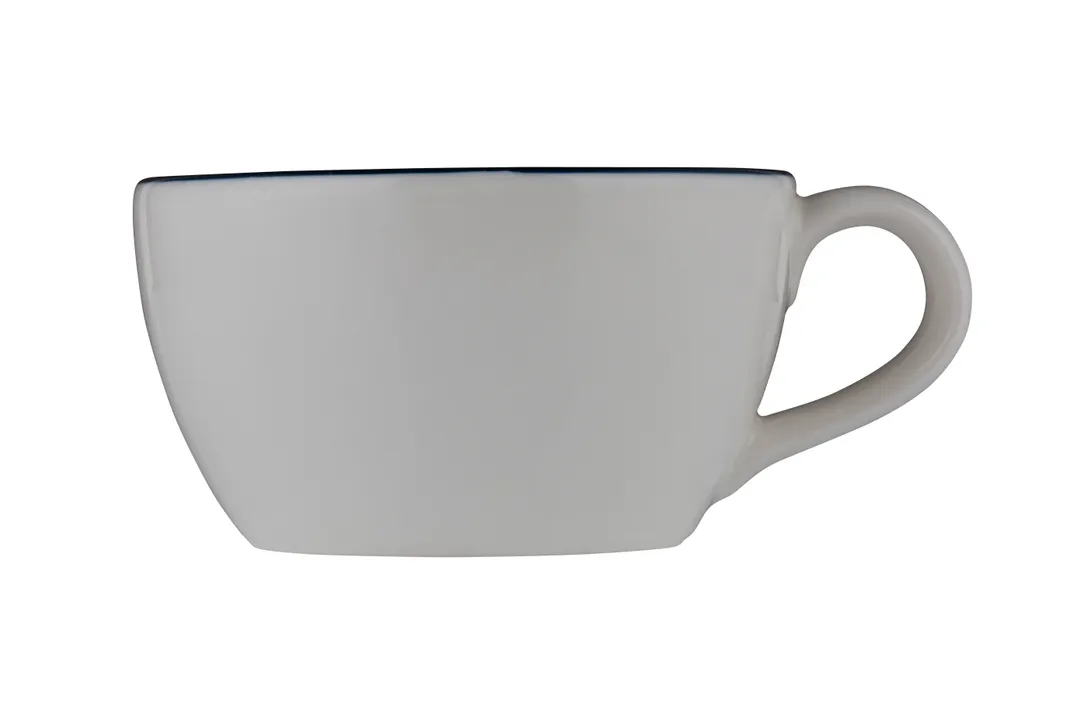 ID Fine 5321446 9‑Oz Modest Navy China Mug, 4"×2.33"×7.4" Stackable, Dishwasher Safe, Fine China