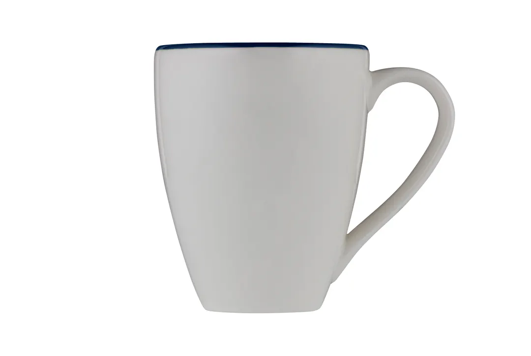 ID Fine 5321447 10‑Oz Modest Navy Fine China Mug, 4" W x 4" D x 4.6" H, Dishwasher Safe, Stackable