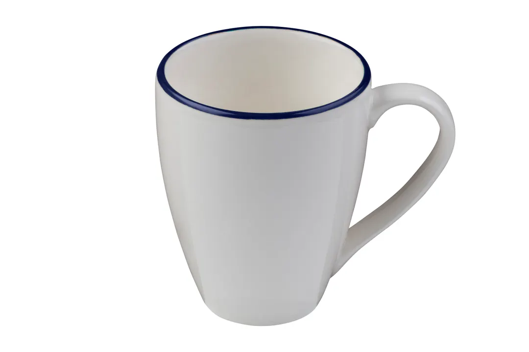 ID Fine 5321447 10‑Oz Modest Navy Fine China Mug, 4" W x 4" D x 4.6" H, Dishwasher Safe, Stackable