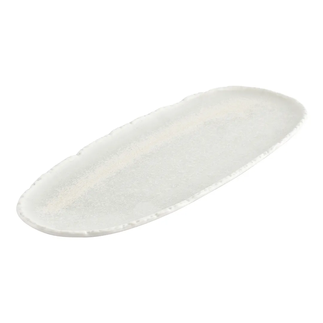 F2D 5323271 White Porcelain Platter, 5.7" x 13.4", Dishwasher, Microwave & Oven Safe, Filo Finish