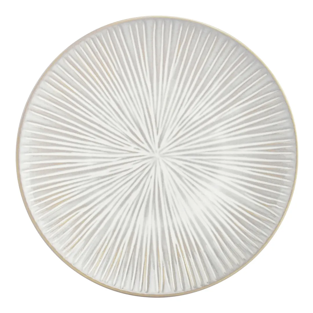 F2D 5323447 Coupe Plate, 10.2" Grey Porcelain Plate with Halo Rim, Dishwasher Microwave Oven Safe