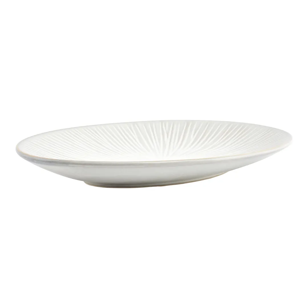 F2D 5323454 - China Platter, 6.7" x 10" Porcelain Grey, Dishwasher & Microwave Oven Safe, Halo Finish