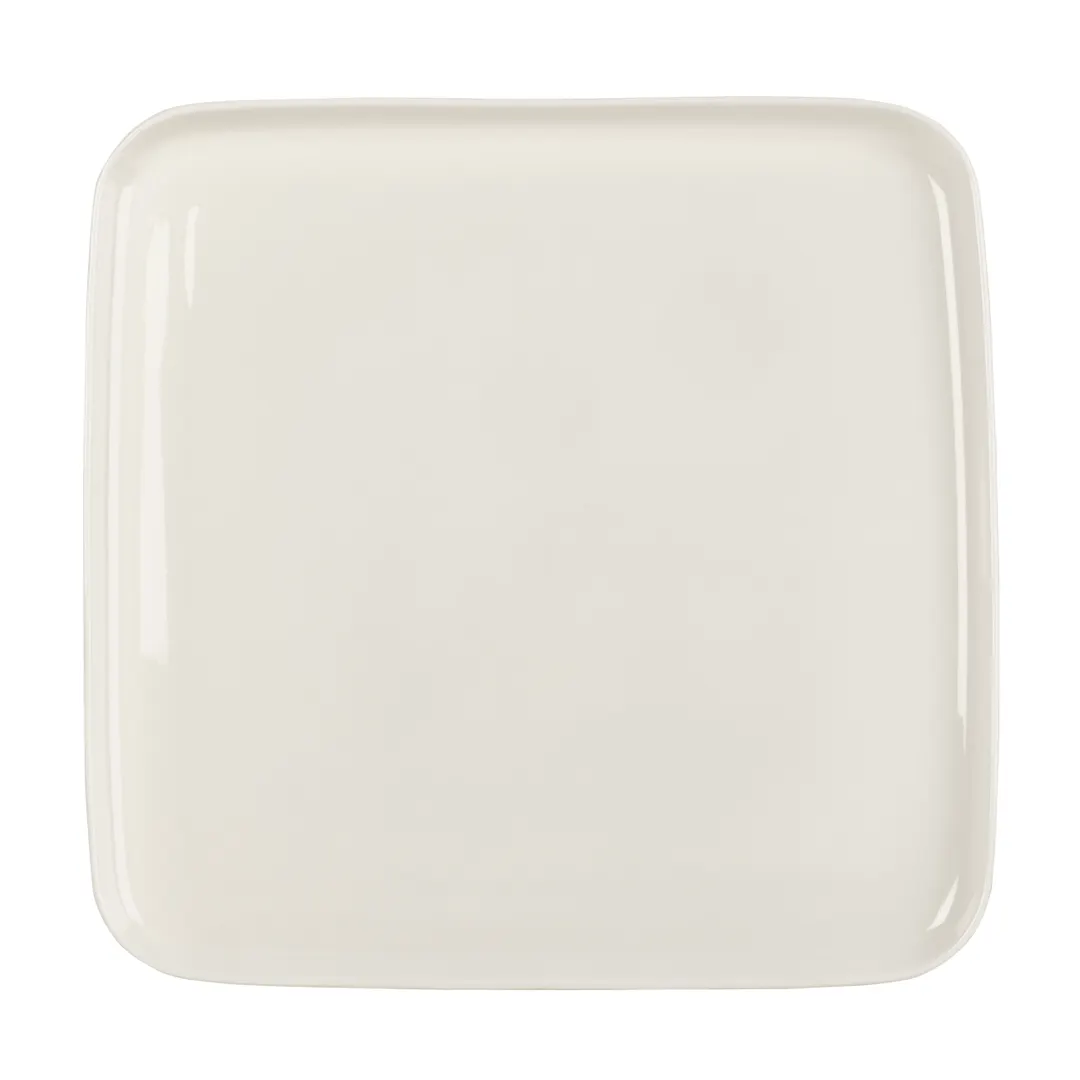 Mikasa 5324097 Square China Plate, 10.43"W x 10.43"D x 0.62"H, White, Vegan Bone China