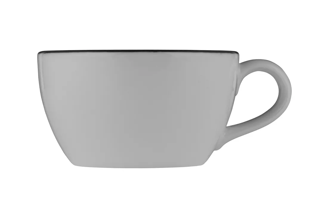ID Fine 5324452 9‑Oz Fine China Cup, 4"×2.33"×2.33", Modest Black, Dishwasher Safe, Stackable