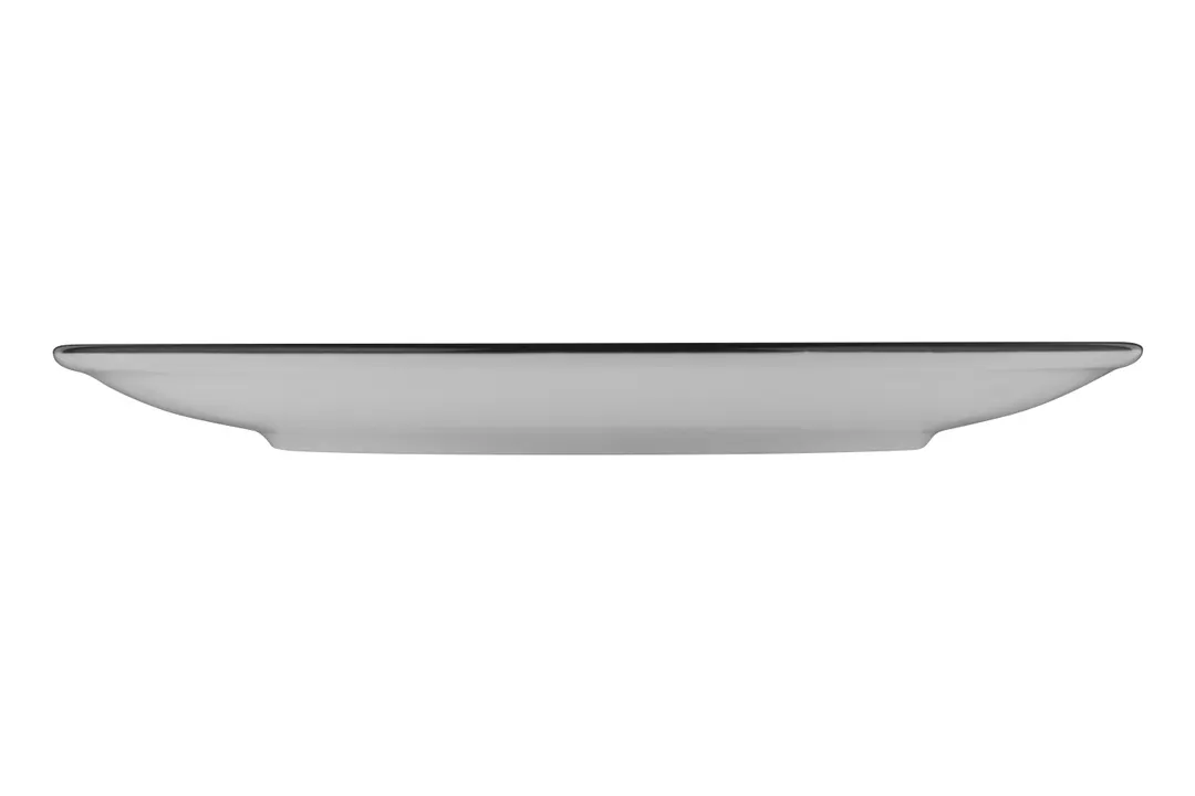ID Fine 5324456 Plate, 8.2" Diameter Fine China, Modest Black, Curved Edge, Dishwasher Safe