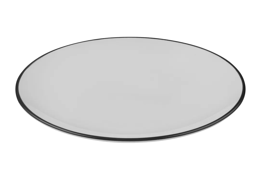 ID Fine 5324459 Plate, 11.66" Diameter Fine China, Modest Black, Curved Edge, Dishwasher Safe