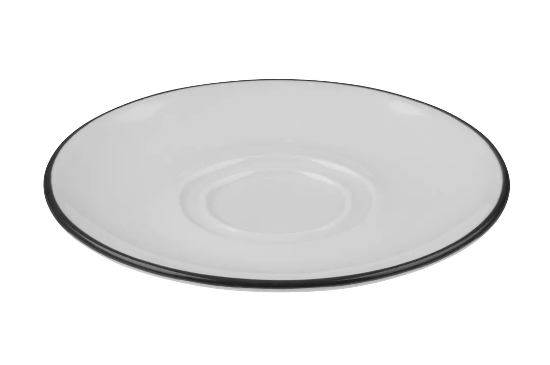 ID Fine 5324461 - Modern Black Fine China Round Saucer, 6.4"W x 6.4"D x 0.75"H, Dishwasher Safe