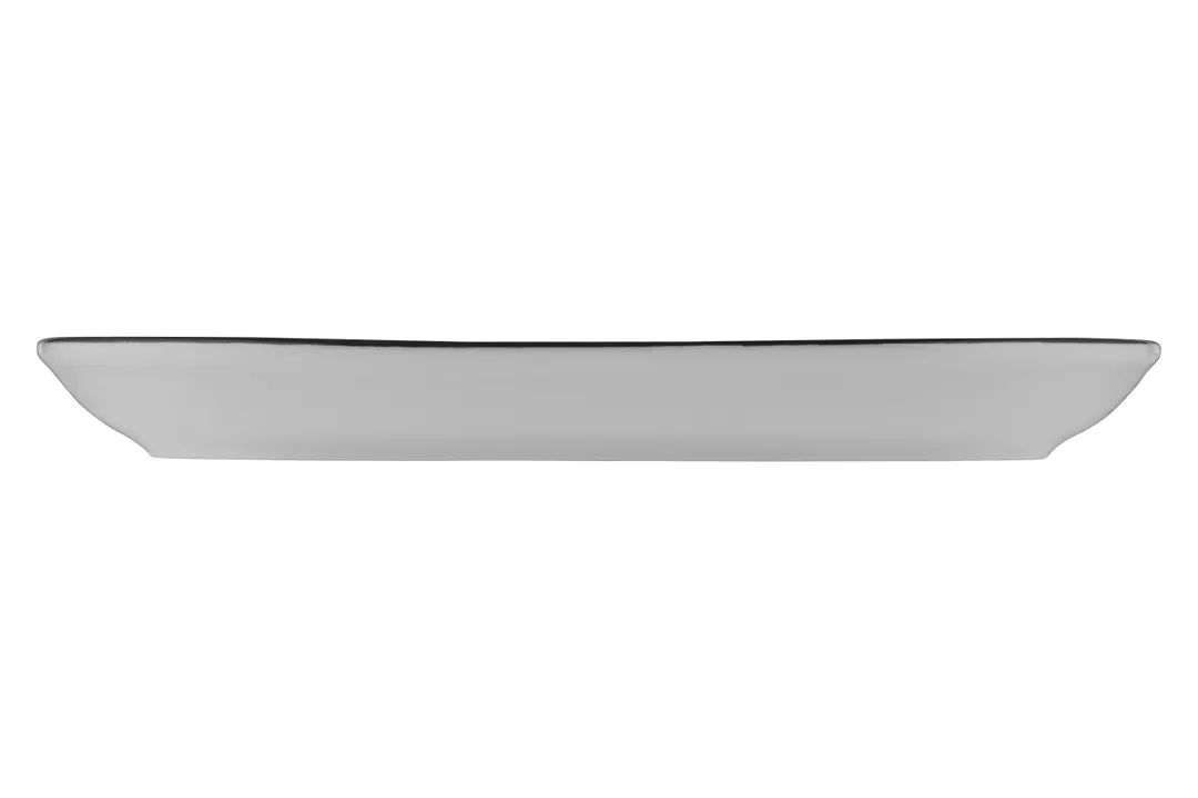 ID Fine 5324465 Oval Fine China Platter, 8" W x 13" D x 1.2" H, Modest Black, Curved Rim, Dishwasher Safe