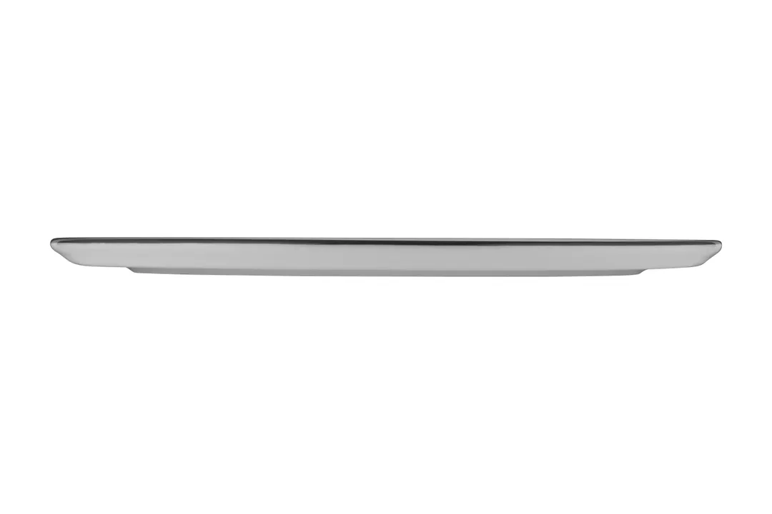 ID Fine 5324467 Pizza Plate, 12.2" x 0.6" Fine China, Modest Black, Curved Edge, Rim, Dishwasher Safe
