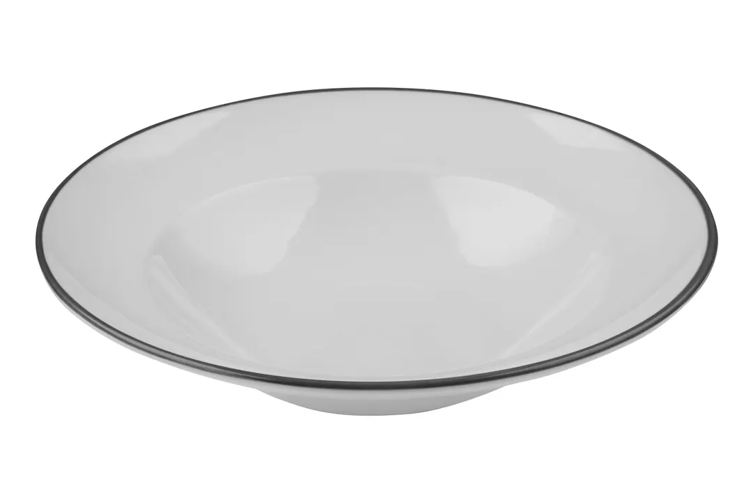 ID Fine 5324469 Deep Plate, 19oz 11" x 11" x 2.25" Black China, Edge, Deep Rim, Dishwasher Safe