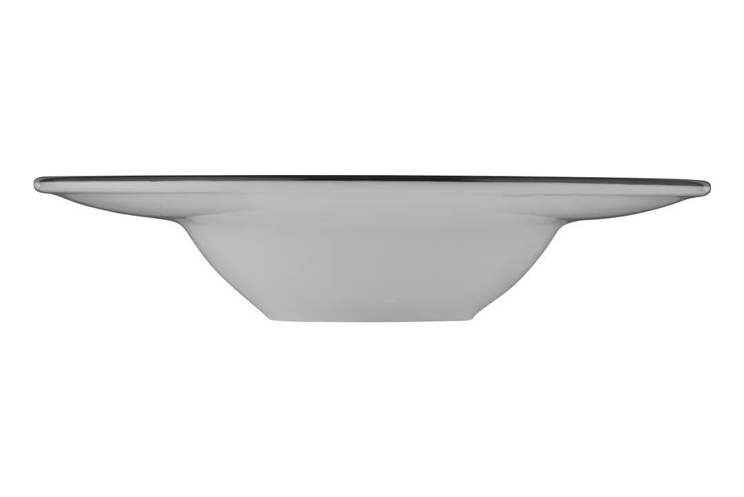 ID Fine 5324470 Round China Plate, 11.4" W x 11.4" D x 2.14" H, Black, Curved Edge, Dishwasher Safe