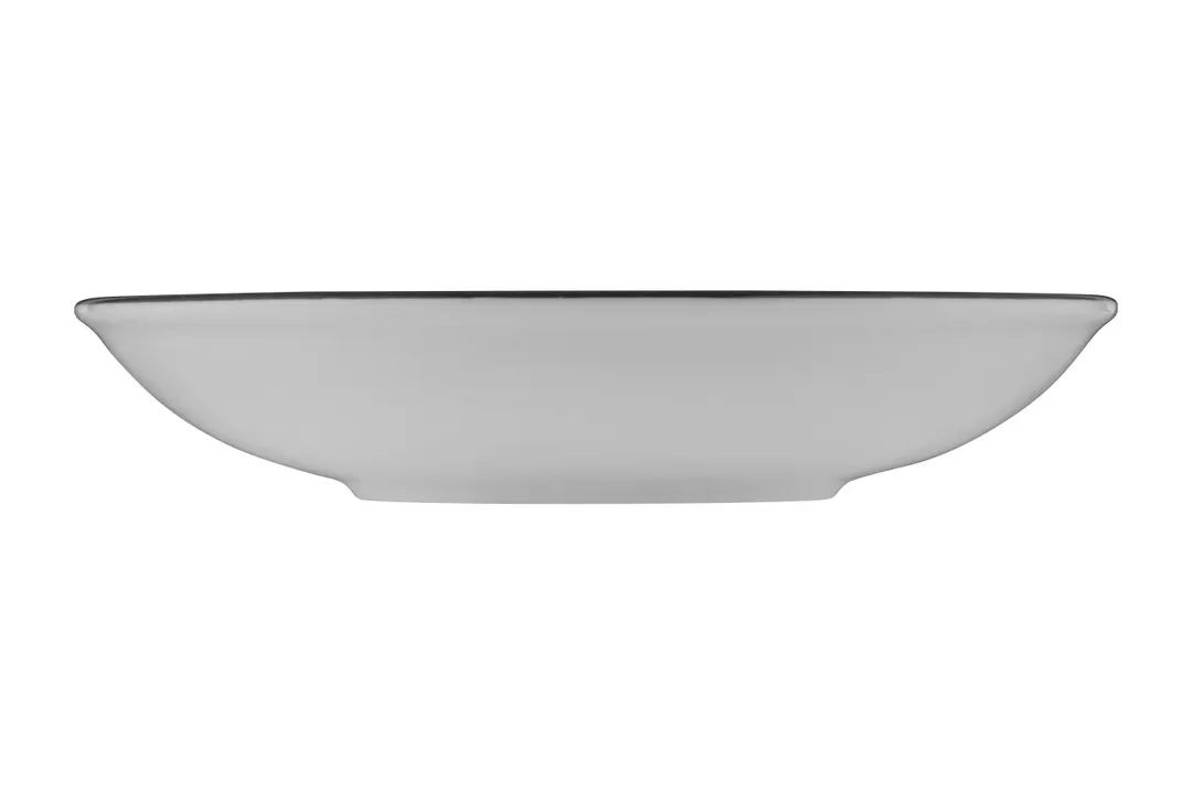 ID Fine 5324479 Deep Round China Plate, 39oz 9.86" x 9.86" x 1.75" Modest Black Flared Edge
