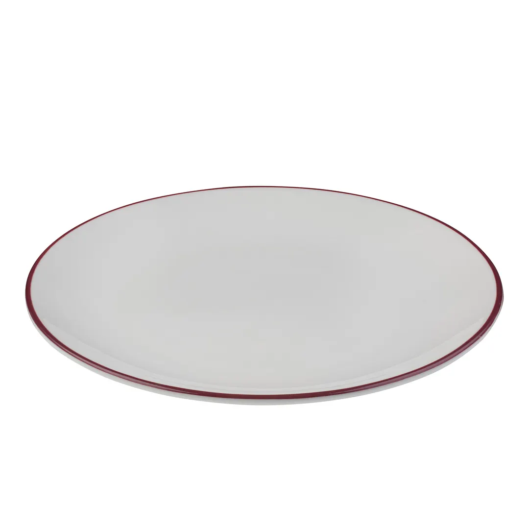 ID Fine 5324872 Round Coupe China Plate, 10.6" Diameter x 1" Height, Modest Maroon Fine Porcelain