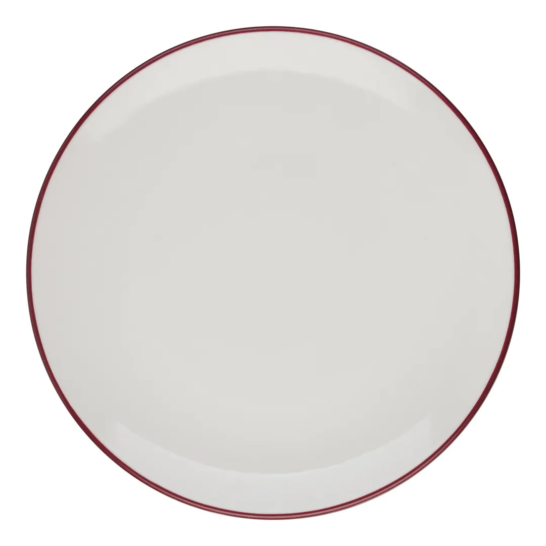 ID Fine 5324872 Round Coupe China Plate, 10.6" Diameter x 1" Height, Modest Maroon Fine Porcelain