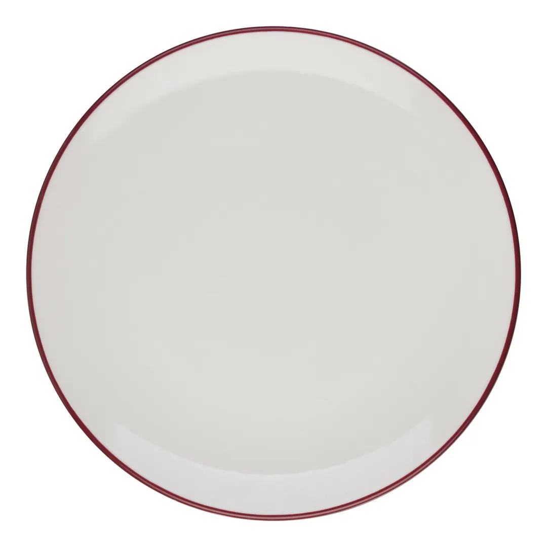 ID Fine 5324876 - Round Coupe Rim Fine China Plate, 11.67" Diameter, Modest Maroon Finish