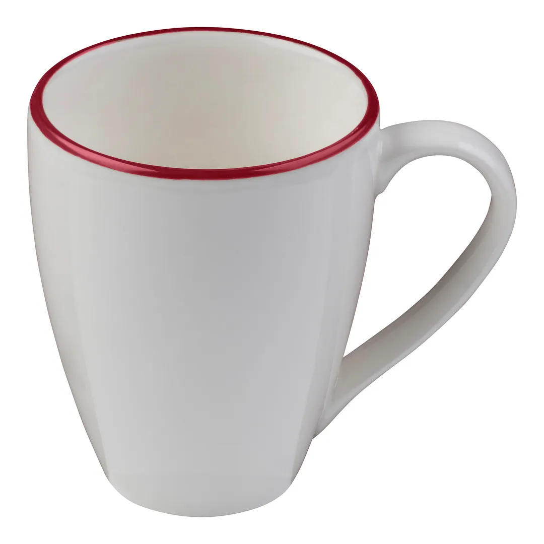 ID Fine 5324886 China Mug, 10‑Ounce Modest Maroon, 3.25" W x 4" D x 4" H, Fine China Material