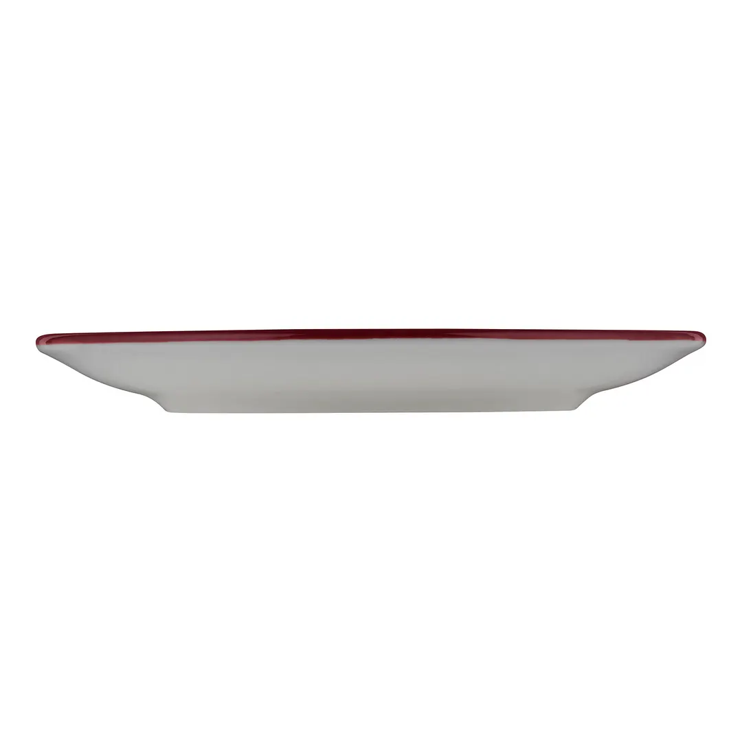 ID Fine 5324890 Round Fine China Saucer, 6.4" Diameter x 0.75" Height, Modest Maroon Finish