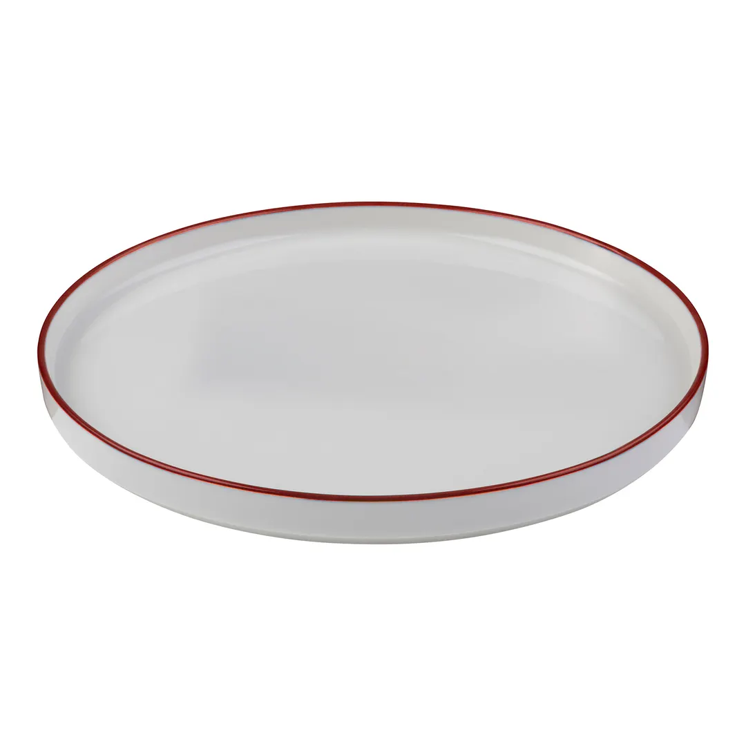 ID Fine 5324891 Round Fine China Plate, 6.33" Diameter x 1" Height, Modest Maroon Finish