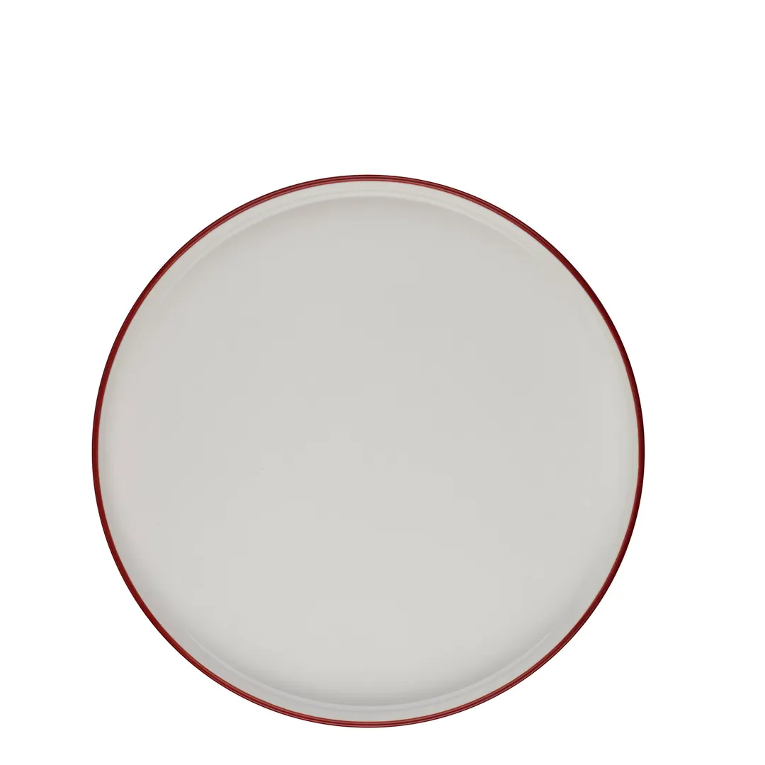 ID Fine 5324891 Round Fine China Plate, 6.33" Diameter x 1" Height, Modest Maroon Finish