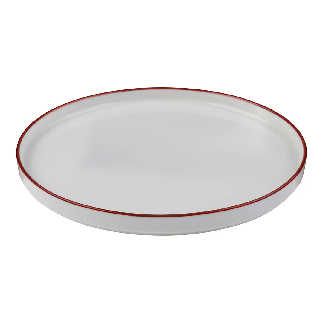ID Fine 5324893 Round China Plate, 8.25" Diameter, Modest Maroon Finish, Fine China Dinnerware