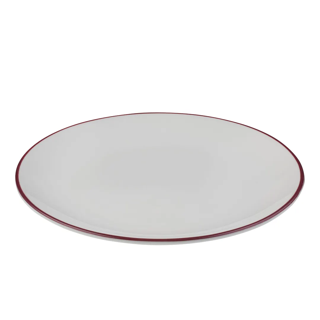ID Fine 5324894 Round Coupe Rim China Plate, 8.2" Diameter, Modest Maroon Fine China