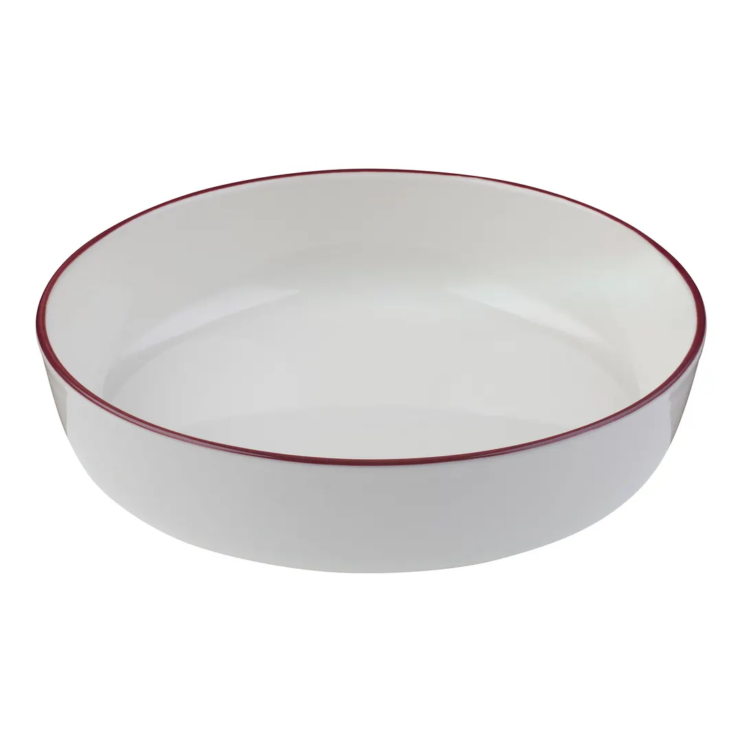 ID Fine 5324895 - 40 oz Fine China Round Bowl, 8.25"W x 8.25"D x 2.11"H, Modest Maroon