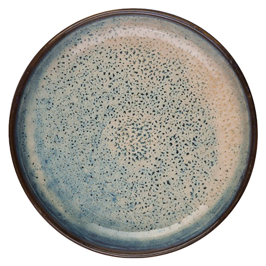 ID Fine 5324971 Roots Plate, 8.13" Round Blue Vitrified Stoneware Dinnerware Plate