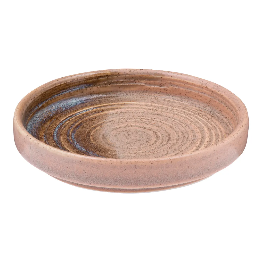 ID Fine 5325253 Roots Plate, Round 3.9" x 0.75" Coastal Vitrified Stoneware Ceramic