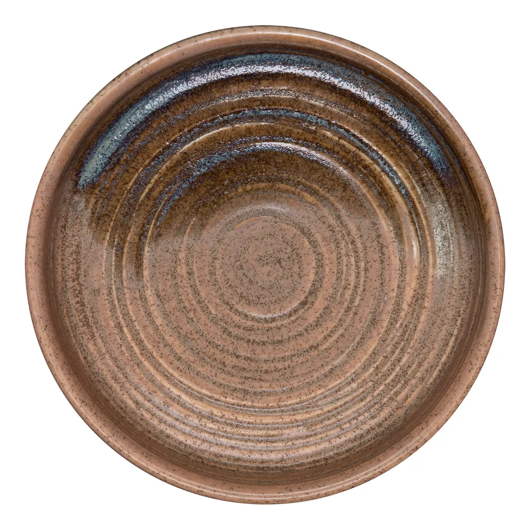 ID Fine 5325253 Roots Plate, Round 3.9" x 0.75" Coastal Vitrified Stoneware Ceramic