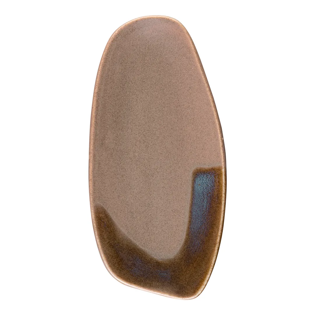 ID Fine 5325256 Roots Platter, 6" W x 13" D x 1.25" H Coastal Vitrified Stoneware Tray - 1/Each