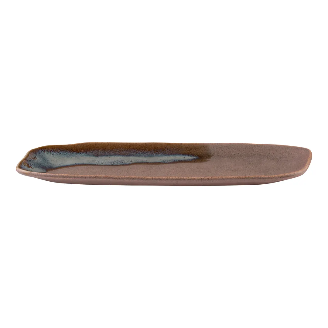 ID Fine 5325265 Roots Platter, Vitrified Stoneware Ceramic, 4" W x 13" D x 0.88" H