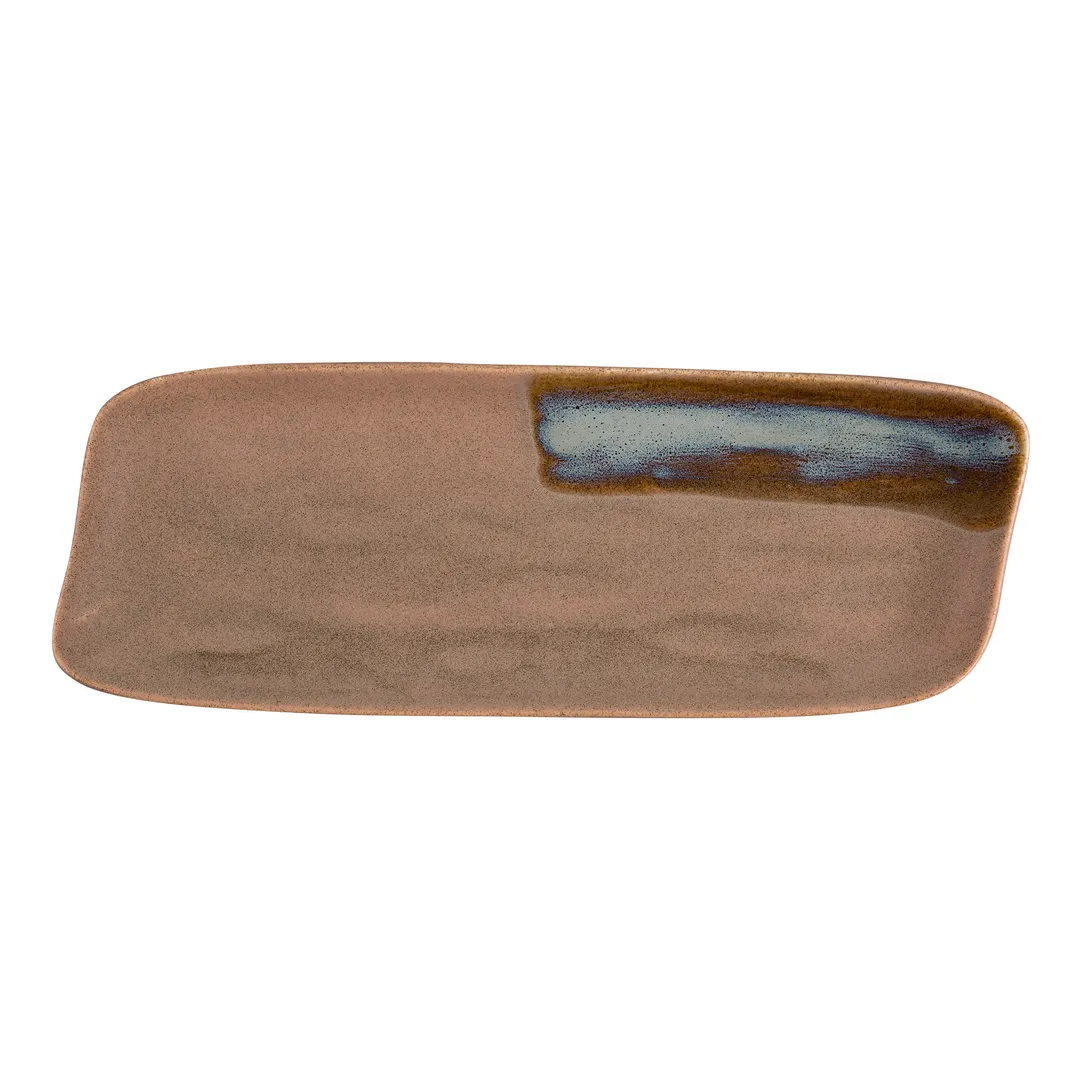 ID Fine 5325266 Roots Platter, Oval Vitrified Stoneware, 5.88" W x 15.75" D x 0.88" H