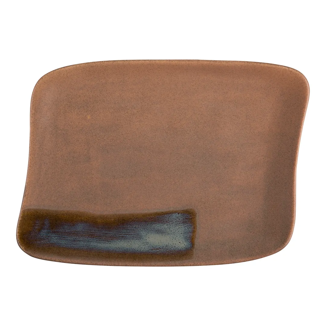ID Fine 5325267 Roots Platter, Vitrified Stoneware, 8.63" W x 11.75" D x 0.88" H, Ceramic Dinnerware