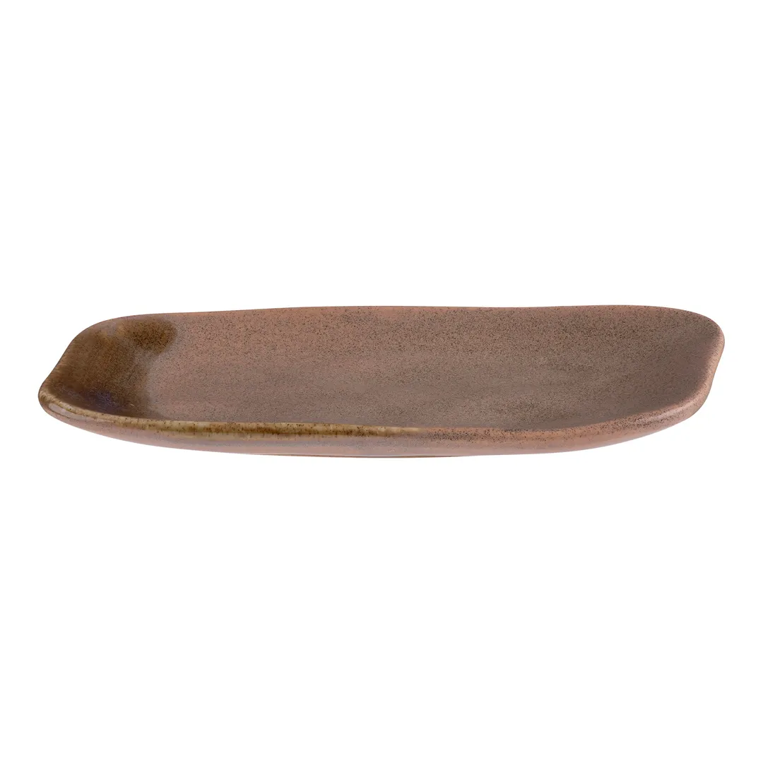 ID Fine 5325268 Roots Oval Platter, 4.38" W x 8.63" D x 0.88" H, Vitrified Stoneware Ceramic
